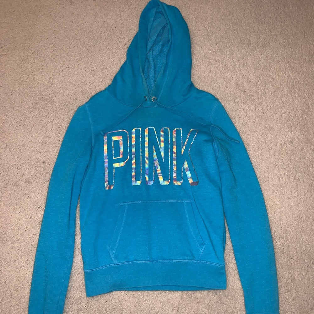 Pink blue hoodie
